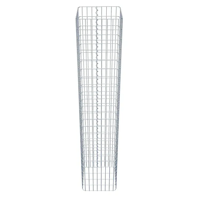 Gabiona Gabionensäule - 42 x 42 x 220 cm, Metall, Maschenbreite: 50 mm, Maschenhöhe: 100 mm - Ein schlanker Gabionenkorb aus verzinktem Drahtgitter, ideal für dekorative Steinsäulen oder als Rankhilfe im Garten. Robust und vielseitig.