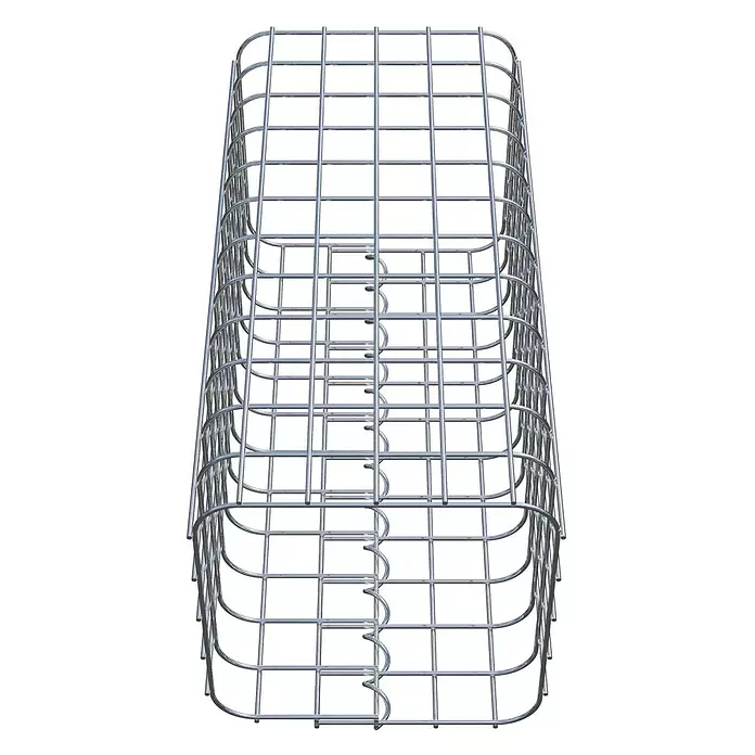 Gabiona Gabionensäule - 27 x 27 x 60 cm, Stahl, Maschenbreite: 50 mm, Maschenhöhe: 50 mm - Rechteckiger glänzender Drahtkorb aus Metall mit Gittermuster.