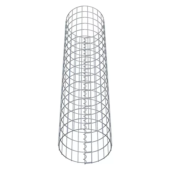Gabiona Gabionensäule - Durchmesser: 37 cm, Höhe: 160 cm, Stahl, Maschenbreite: 50 mm, Maschenhöhe: 100 mm, Spirale - Zylindrischer Drahtgitter-Gabionenkorb mit innerer Spiralstützstruktur.