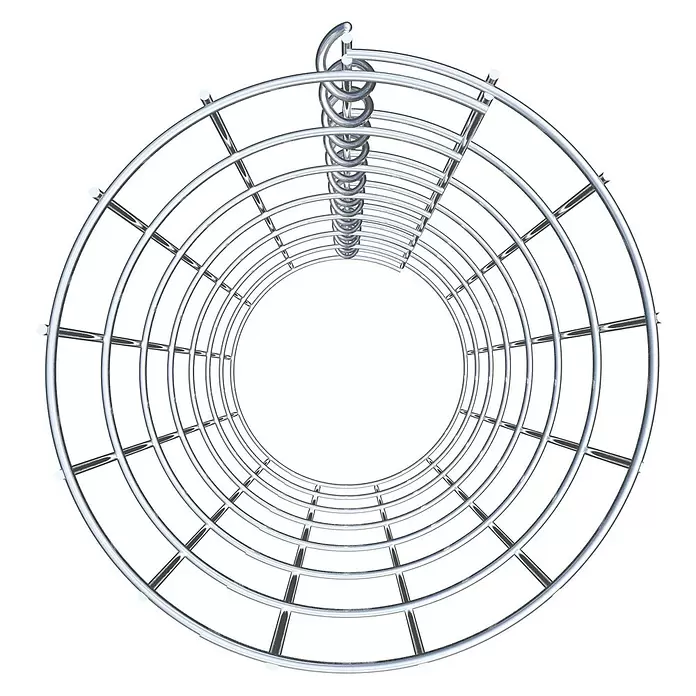 Gabiona Gabionensäule - Durchmesser: 22 cm, Höhe: 70 cm, Stahl, Maschenbreite: 50 mm, Maschenhöhe: 100 mm - Zylindrisches Chromgitter mit zentraler Spirale.