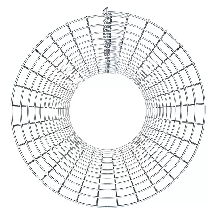 Gabiona Gabionensäule - Durchmesser: 47 cm, Höhe: 140 cm, Stahl, Maschenbreite: 50 mm, Maschenhöhe: 100 mm - Silberfarbener Metallgittertunnel mit langer interner Spiralfeder.
