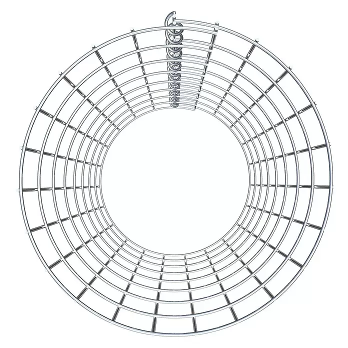 Gabiona Gabionensäule - Durchmesser: 37 cm, Höhe: 80 cm, Stahl, Maschenbreite: 50 mm, Maschenhöhe: 100 mm, Spirale - Zylindrisches Metallgitter in Silber mit Spiralaufhängung, für Abluft oder Leuchten.