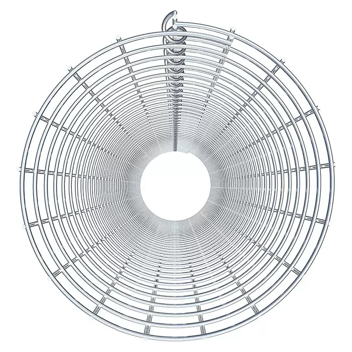 Gabiona Gabionensäule - Durchmesser: 27 cm, Höhe: 180 cm, Stahl, Maschenbreite: 50 mm, Maschenhöhe: 50 mm - Zylindrisches Spiralgestell aus glänzenden Metallstäben.
