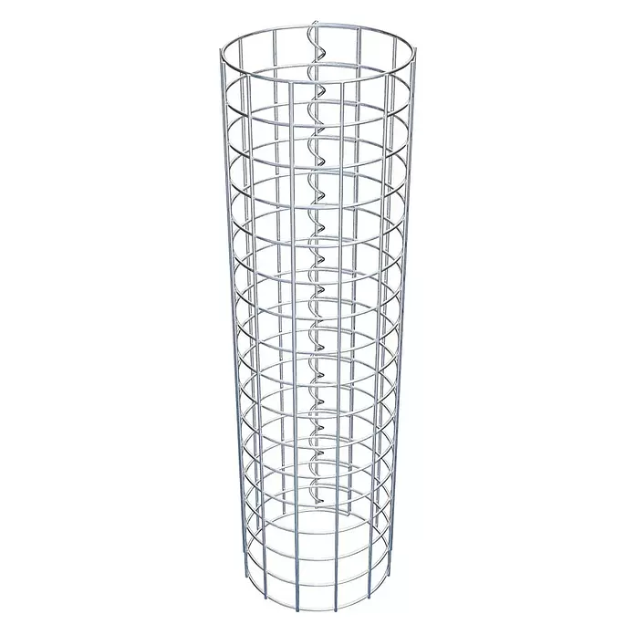 Gabiona Gabionensäule - Durchmesser: 22 cm, Höhe: 80 cm, Stahl, Maschenbreite: 50 mm, Maschenhöhe: 50 mm, Spirale - Zylindrischer Pflanzenstützkäfig aus verzinktem Metall mit mittiger Spirale zur Wuchshilfe.
