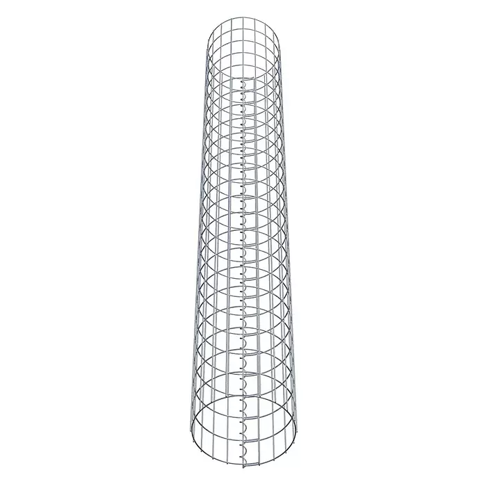 Gabiona Gabionensäule - Durchmesser: 32 cm, Höhe: 230 cm, Stahl, Maschenbreite: 50 mm, Maschenhöhe: 100 mm - Hoher zylindrischer Metallgitterkorb, geeignet für Gabionen oder Baumschutz.