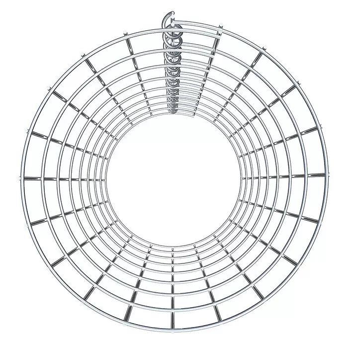 Gabiona Gabionensäule - Durchmesser: 32 cm, Höhe: 80 cm, Stahl, Maschenbreite: 50 mm, Maschenhöhe: 100 mm, Spirale - Verchromtes rundes Abtropfgitter mit Gitterstruktur und Spiralelement.