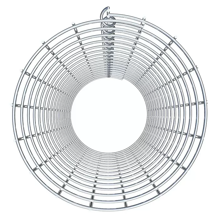 Gabiona Gabionensäule - Durchmesser: 27 cm, Höhe: 80 cm, Stahl, Maschenbreite: 50 mm, Maschenhöhe: 50 mm, Spirale - Zylindrische Spirale aus glänzenden silbernen Metallstäben.