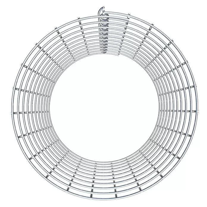 Gabiona Gabionensäule - Durchmesser: 37 cm, Höhe: 50 cm, Stahl, Maschenbreite: 50 mm, Maschenhöhe: 50 mm - Zylindrisches, silbernes Metallgittergestell mit Aufhängehaken.