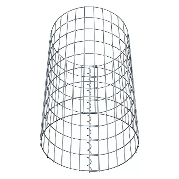 Gabiona Gabionensäule - Durchmesser: 47 cm, Höhe: 80 cm, Stahl, Maschenbreite: 50 mm, Maschenhöhe: 100 mm, Spirale - Zylindrischer Drahtgitterkäfig aus Metall mit innerer Spiralstütze.