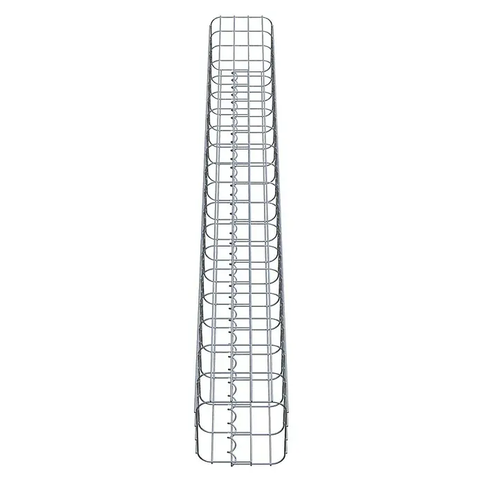 Gabiona Gabionensäule - 22 x 22 x 190 cm, Metall, Maschenbreite: 50 mm, Maschenhöhe: 100 mm - Ansicht eines modularen Kabelträgers aus Drahtgeflecht, der für die geordnete Kabelführung in Industrie und Gewerbe sorgt.