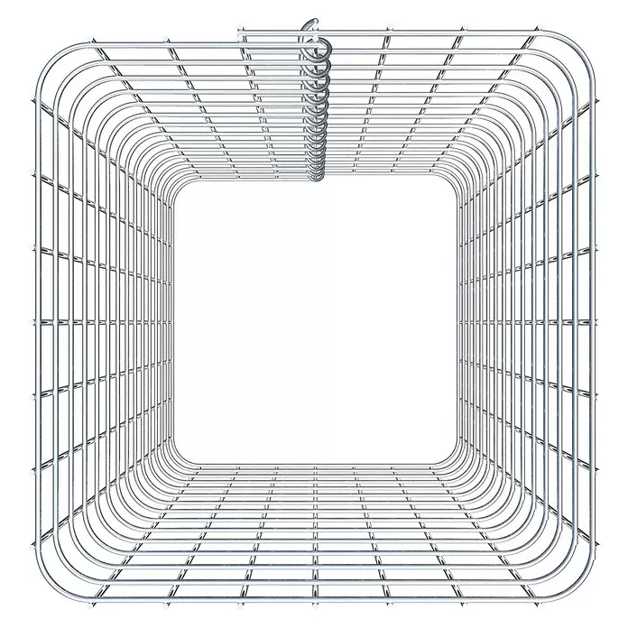 Gabiona Gabionensäule - 42 x 42 x 70 cm, Stahl, Maschenbreite: 50 mm, Maschenhöhe: 50 mm - Silberner Metallgitterkorb mit Aufhängehaken.