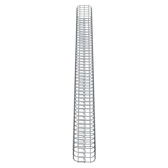 Gabiona Gabionensäule - 17 x 17 x 230 cm, Stahl, Maschenbreite: 50 mm, Maschenhöhe: 50 mm - Langer, zylindrischer Bewehrungskorb aus grauem Metall für Betonsäulen oder Pfähle.