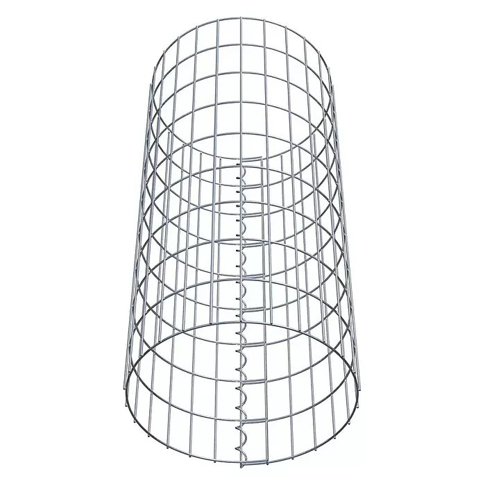 Gabiona Gabionensäule - Durchmesser: 42 cm, Höhe: 90 cm, Stahl, Maschenbreite: 50 mm, Maschenhöhe: 100 mm - Zylindrischer Drahtgitterkäfig aus Metall mit innerer Spiralverstärkung.