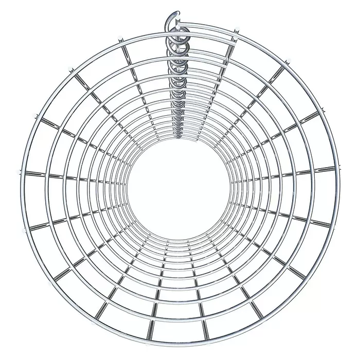 Gabiona Gabionensäule - Durchmesser: 27 cm, Höhe: 110 cm, Stahl, Maschenbreite: 50 mm, Maschenhöhe: 100 mm - Silbernes spiralförmiges Drahtregal für geordnete Aufbewahrung.
