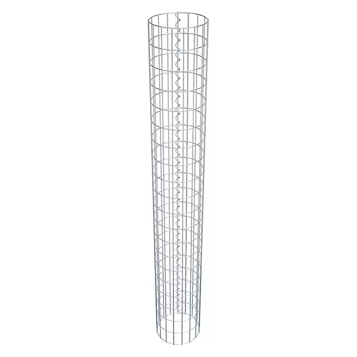 Gabiona Gabionensäule - Durchmesser: 27 cm, Stahl, Maschenbreite: 50 mm, Maschenhöhe: 100 mm, Verschlussart Gabione: Spirale - Zylindrischer Drahtgitterkorb aus verzinktem Stahl mit zentraler Spiralstange.