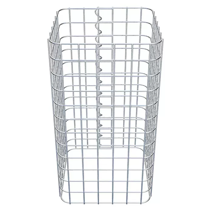 Gabiona Gabionensäule - 32 x 32 x 60 cm, Stahl, Maschenbreite: 50 mm, Maschenhöhe: 50 mm - Hoher, rechteckiger Gabionenkorb aus silbernem Drahtgeflecht, ideal zum Befüllen mit Steinen für Landschaftsbau oder Bauwesen.