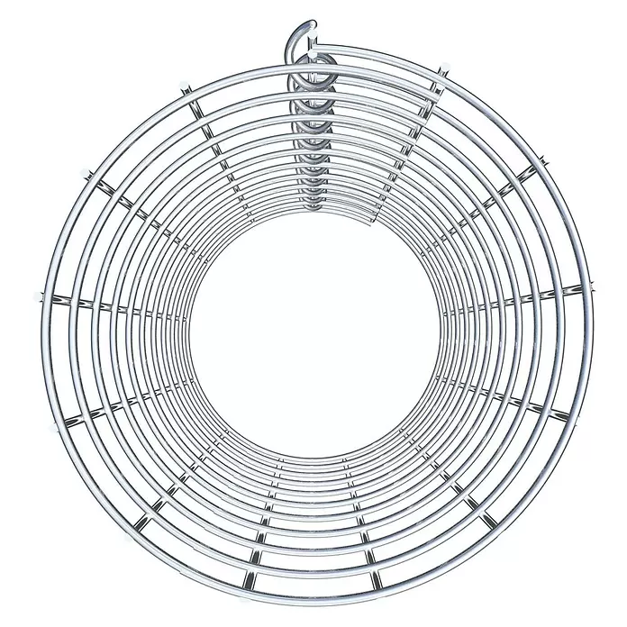 Gabiona Gabionensäule - Durchmesser: 22 cm, Höhe: 50 cm, Stahl, Maschenbreite: 50 mm, Maschenhöhe: 50 mm - Silbernes Metall-Spiralgitter, zylindrisch, mit Aufhängeöse.