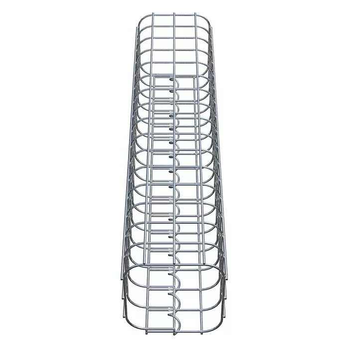 Gabiona Gabionensäule - 17 x 80 cm, Stahl, Maschenbreite: 50 mm, Maschenhöhe: 50 mm - Verzinkte Stahlgitter-Kabelrinne, rechteckig mit offener Gitterstruktur.