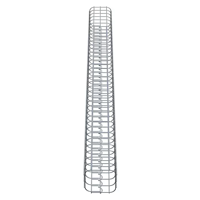 Gabiona Gabionensäule - 17 x 17 x 180 cm, Stahl, Maschenbreite: 50 mm, Maschenhöhe: 50 mm - Langer, rechteckiger Metall-Bewehrungskorb mit horizontalen, vertikalen und spiralförmigen Stäben für Betonbau.