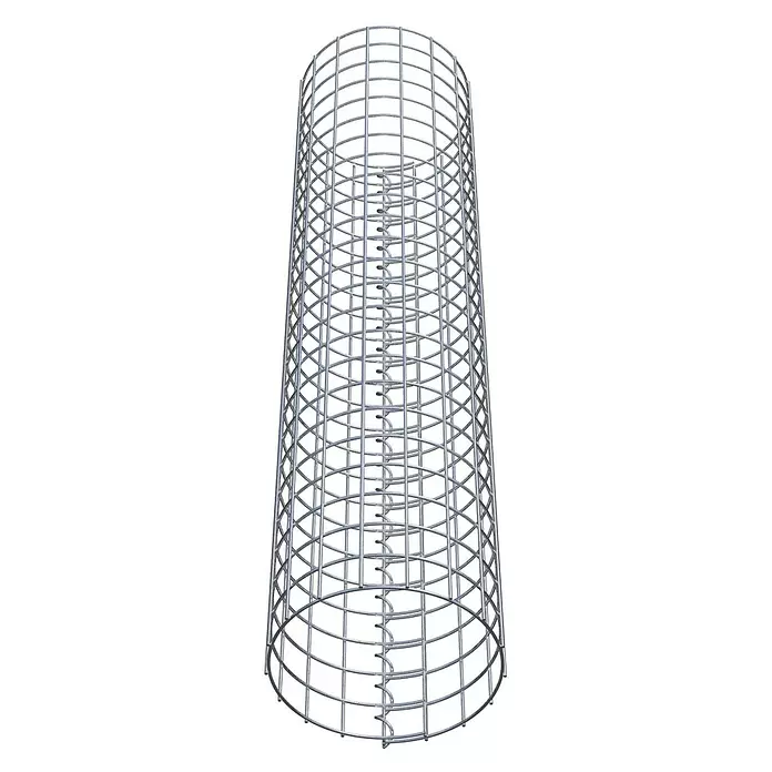 Gabiona Gabionensäule - Durchmesser: 27 cm, Höhe: 120 cm, Stahl, Maschenbreite: 50 mm, Maschenhöhe: 50 mm - Zylindrischer Metallbewehrungskorb mit innerer Spirale.