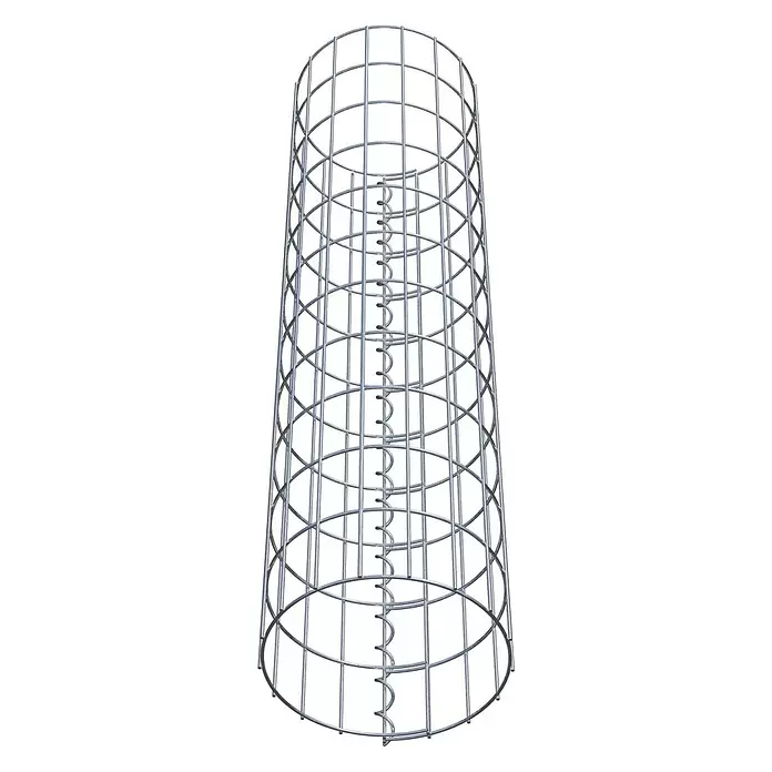Gabiona Gabionensäule - Durchmesser: 27 cm, Höhe: 110 cm, Stahl, Maschenbreite: 50 mm, Maschenhöhe: 100 mm - Zylindrischer Gabionenkorb aus Metallgitter mit interner Verstärkungsspirale.