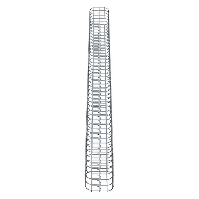 Gabiona Gabionensäule - 17 x 17 x 210 cm, Stahl, Maschenbreite: 50 mm, Maschenhöhe: 50 mm - Langer, grauer Metall-Bewehrungskorb für Säulen.