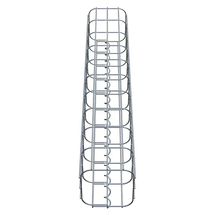 Gabiona Gabionensäule - 17 x 17 x 100 cm, Metall, Maschenbreite: 50 mm, Maschenhöhe: 100 mm - Metallischer Kabelschacht mit runden Sprossen. Er bietet sicheren Halt und gute Belüftung für Kabel in Industrie und Gewerbe.