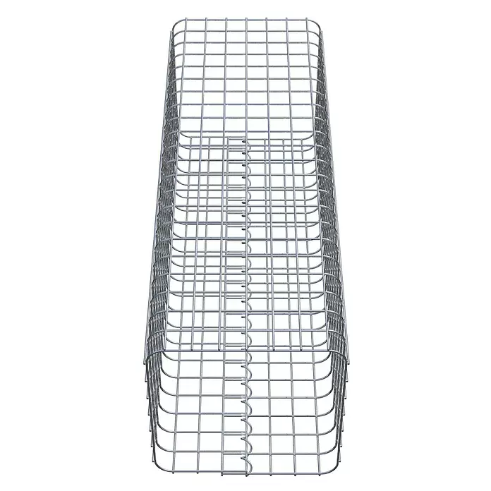 Gabiona Gabionensäule - 37 x 37 x 110 cm, Stahl, Maschenbreite: 50 mm, Maschenhöhe: 50 mm - Silberner Drahtgitter-Gabionenkorb, rechteckige Form für Garten- oder Landschaftsbau.