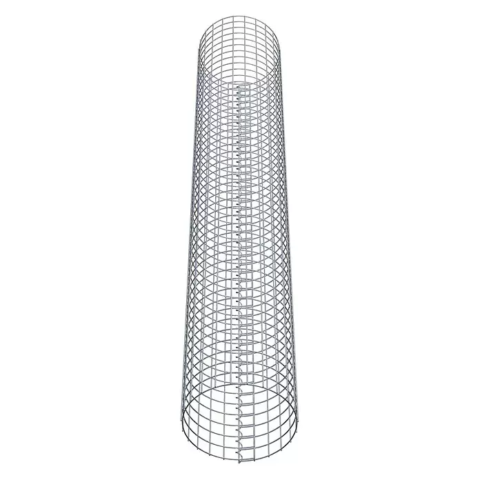 Gabiona Gabionensäule - Durchmesser: 37 cm, Höhe: 230 cm, Stahl, Maschenbreite: 50 mm, Maschenhöhe: 50 mm - Zylindrischer Drahtgitter-Bewehrungskorb aus Metall mit innerer Spiralstütze.