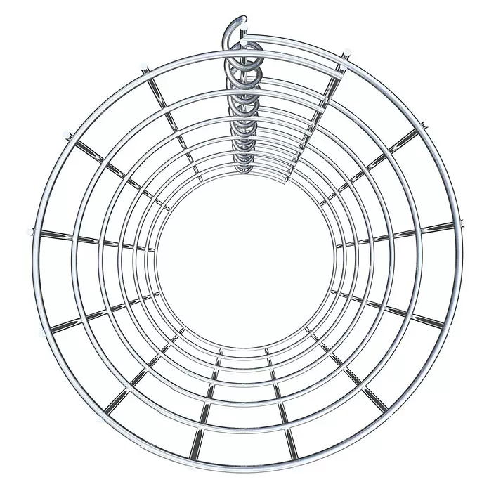 Gabiona Gabionensäule - Durchmesser: 22 cm, Höhe: 60 cm, Stahl, Maschenbreite: 50 mm, Maschenhöhe: 100 mm - Zylindrisches Metallregal in Silber mit mehreren runden Ebenen und spiralförmigem Oberteil.