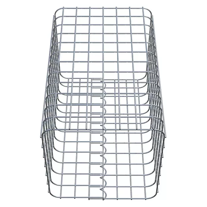 Gabiona Gabionensäule - 42 x 42 x 60 cm, Stahl, Maschenbreite: 50 mm, Maschenhöhe: 50 mm - Rechteckiger silberner Metallgitterkorb zum Aufbewahren.