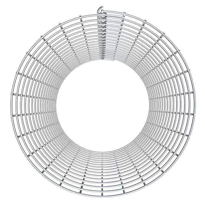 Gabiona Gabionensäule - Durchmesser: 42 cm, Höhe: 80 cm, Stahl, Maschenbreite: 50 mm, Maschenhöhe: 50 mm, Spirale - Zylindrisches glänzendes Metallgitter mit Spiralaufsatz, ideal als Lüfterschutz oder Schutzkäfig.