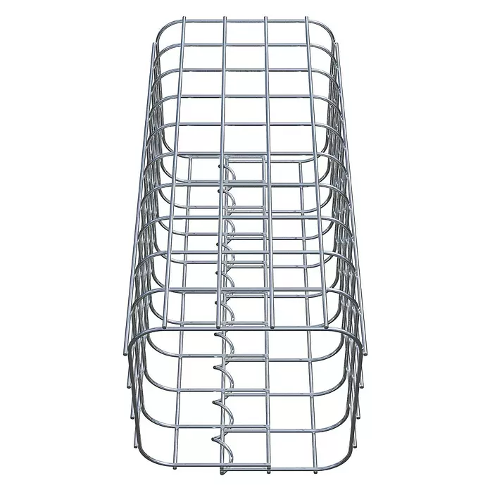 Gabiona Gabionensäule - 22 x 22 x 50 cm, Stahl, Maschenbreite: 50 mm, Maschenhöhe: 50 mm - Rechteckiger Kabelkorb aus silbernem Metallgeflecht, ideal zur Kabelorganisation oder Aufbewahrung.