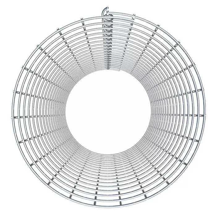Gabiona Gabionensäule - Durchmesser: 37 cm, Höhe: 90 cm, Stahl, Maschenbreite: 50 mm, Maschenhöhe: 50 mm - Silbernes rundes Metallschutzgitter, das einen zylindrischen Käfig bildet.