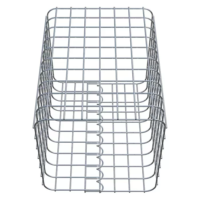 Gabiona Gabionensäule - 37 x 37 x 50 cm, Stahl, Maschenbreite: 50 mm, Maschenhöhe: 50 mm - Rechteckiger silberfarbener Metallkorb aus Draht mit einer beweglichen Seite zur Aufbewahrung.