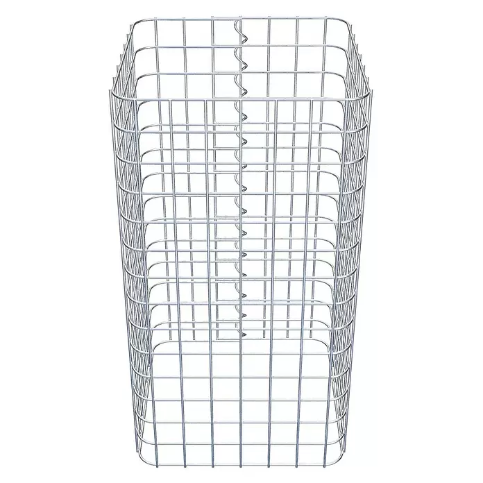Gabiona Gabionensäule - 42 x 42 x 70 cm, Stahl, Maschenbreite: 50 mm, Maschenhöhe: 50 mm - Rechteckiger Gabionenkorb aus verzinktem Stahldrahtgeflecht.