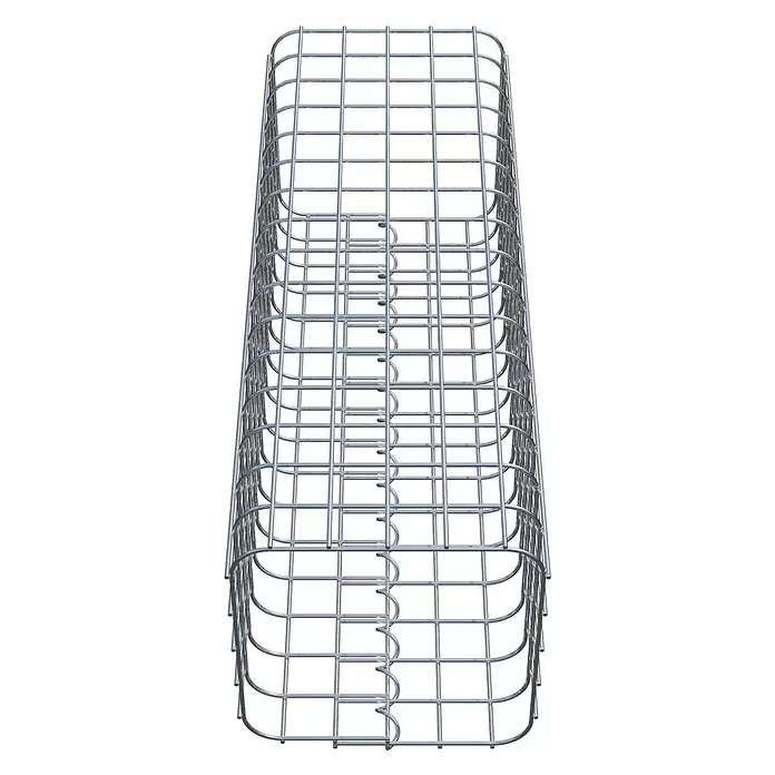 Gabiona Gabionensäule - 27 x 80 cm, Stahl, Maschenbreite: 50 mm, Maschenhöhe: 50 mm - Langer rechteckiger Gabionenkorb aus verzinktem Metallgitter.