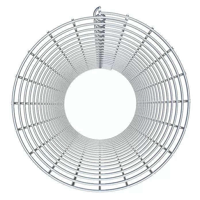 Gabiona Gabionensäule - Durchmesser: 32 cm, Höhe: 90 cm, Stahl, Maschenbreite: 50 mm, Maschenhöhe: 50 mm - Runder Drahtkorb aus verchromtem Metall mit Haken.