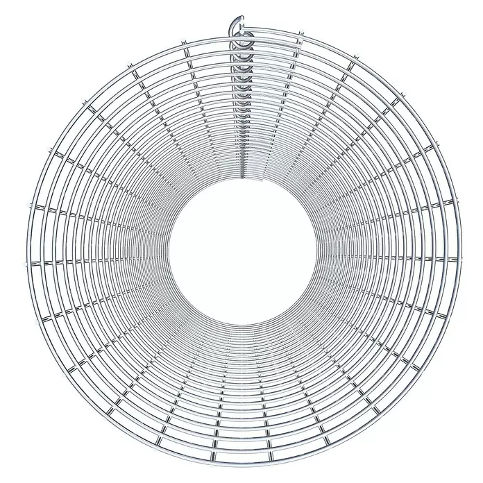 Gabiona Gabionensäule - Durchmesser: 37 cm, Höhe: 140 cm, Stahl, Maschenbreite: 50 mm, Maschenhöhe: 50 mm - Silberfarbenes Metallgitter in Zylinderform, spiralförmig aufgerollt, mit einem Aufhängehaken.