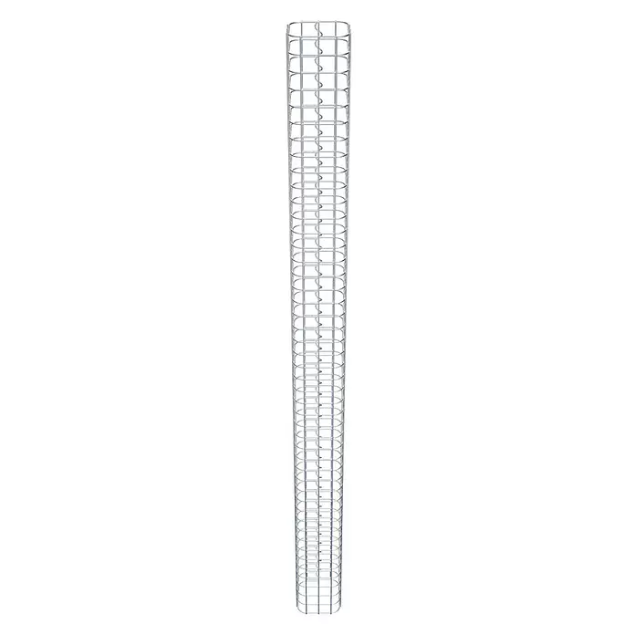 Gabiona Gabionensäule - 17 x 17 x 230 cm, Stahl, Maschenbreite: 50 mm, Maschenhöhe: 50 mm - Zylindrischer Stahlbewehrungskorb.