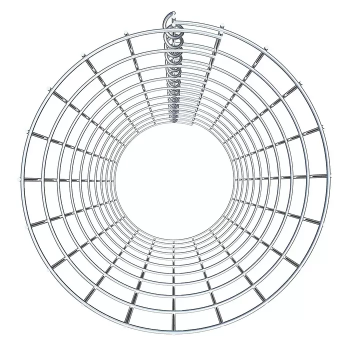 Gabiona Gabionensäule - Durchmesser: 32 cm, Höhe: 100 cm, Stahl, Maschenbreite: 50 mm, Maschenhöhe: 100 mm - Silbernes Metall-Zylindergitter mit zentralem Spiralelement.