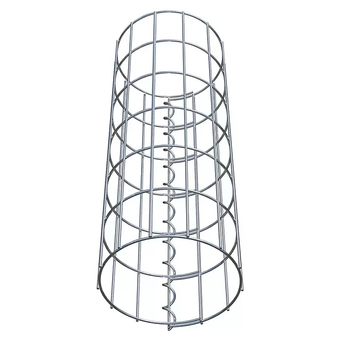 Gabiona Gabionensäule - Durchmesser: 22 cm, Höhe: 60 cm, Stahl, Maschenbreite: 50 mm, Maschenhöhe: 100 mm - Zylindrisches Pflanzgitter aus Silbermetall mit interner Spirale.