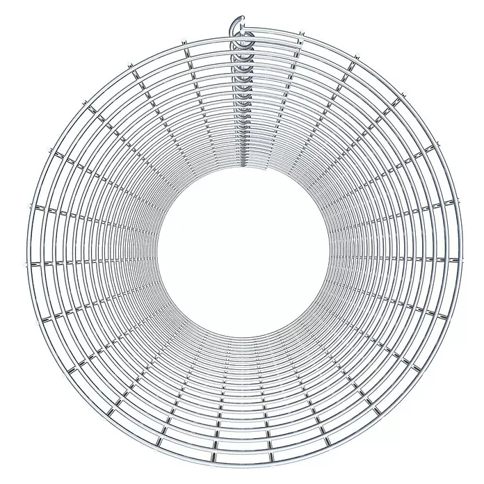 Gabiona Gabionensäule - Durchmesser: 37 cm, Höhe: 110 cm, Stahl, Maschenbreite: 50 mm, Maschenhöhe: 50 mm - Zylindrischer silberner Drahtgitterrahmen, evtl. für Ventilator oder Filter, mit spiralförmigem Oberteil.