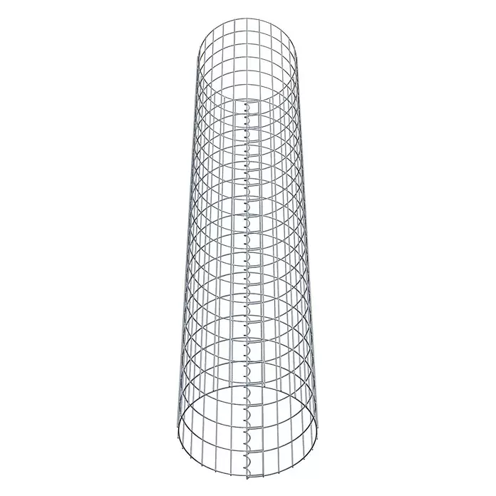 Gabiona Gabionensäule - Durchmesser: 42 cm, Höhe: 210 cm, Stahl, Maschenbreite: 50 mm, Maschenhöhe: 100 mm - Konischer Drahtgitterkäfig aus Metall mit innerer Spiralstütze.