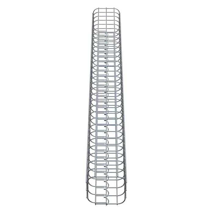 Gabiona Gabionensäule - 17 x 17 x 150 cm, Stahl, Maschenbreite: 50 mm, Maschenhöhe: 50 mm - Hoher, schmaler, rechteckiger Bewehrungskorb aus silbergrauem Metall für Betonkonstruktionen.