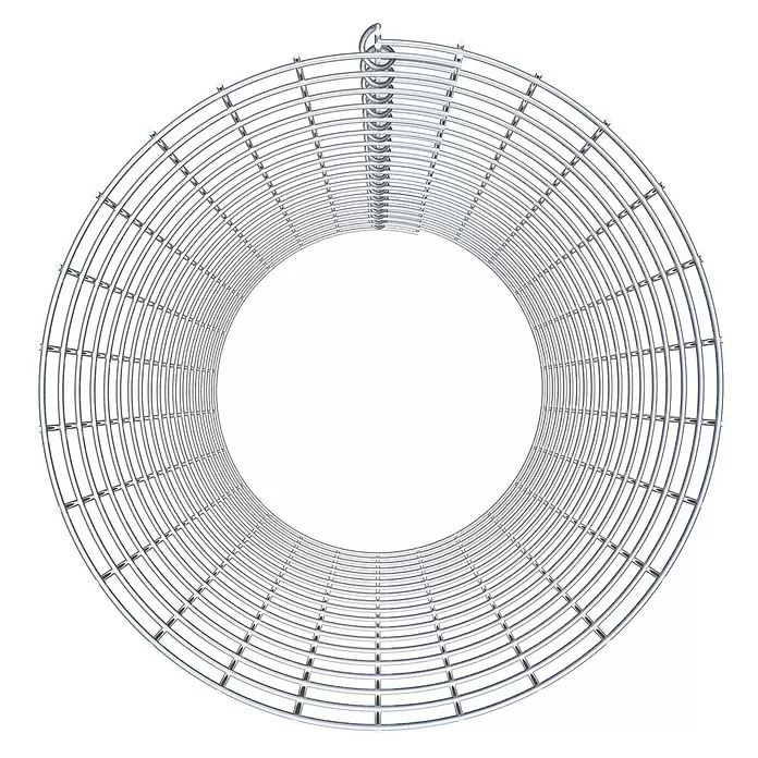 Gabiona Gabionensäule - Durchmesser: 42 cm, Höhe: 90 cm, Stahl, Maschenbreite: 50 mm, Maschenhöhe: 50 mm - Zylindrisches Drahtgitter aus silbernem Metall mit Spiralaufhängung.