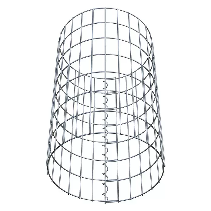 Gabiona Gabionensäule - Durchmesser: 42 cm, Höhe: 70 cm, Stahl, Maschenbreite: 50 mm, Maschenhöhe: 100 mm - Zylindrischer Gabionenkorb aus verzinktem Drahtgeflecht mit innerer Spiralverstärkung.