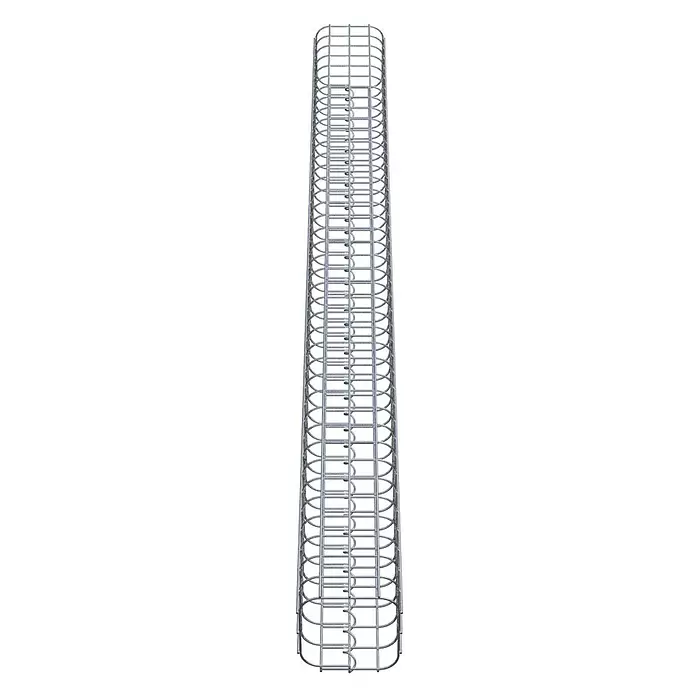 Gabiona Gabione - 17 x 17 x 200 cm, Maschenbreite: 50 mm, Maschenhöhe: 50 mm, Verschlussart Gabione: Verschweißt - Silbergrauer Metall-Bewehrungskorb.