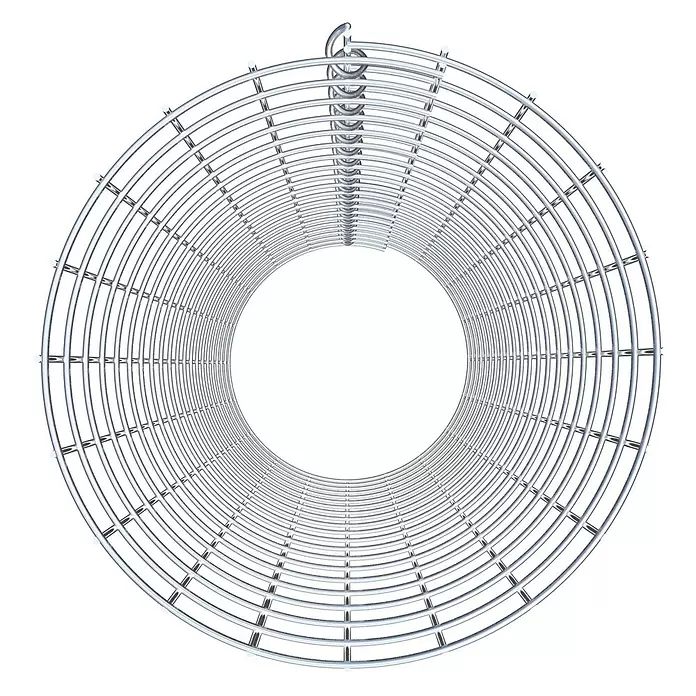 Gabiona Gabionensäule - Durchmesser: 32 cm, Höhe: 100 cm, Stahl, Maschenbreite: 50 mm, Maschenhöhe: 50 mm - Verchromtes zylindrisches Metallgestell mit Gitterstruktur und Spiralelement.