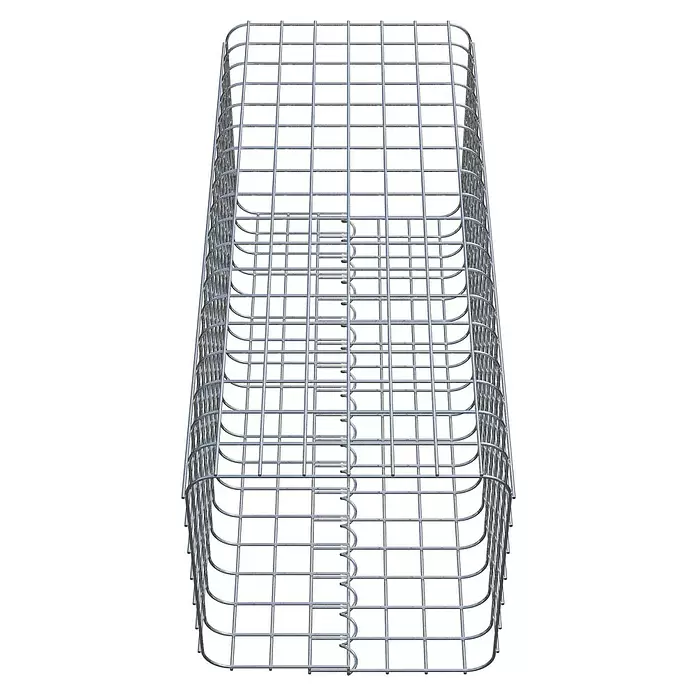 Gabiona Gabionensäule - 37 x 37 x 90 cm, Stahl, Maschenbreite: 50 mm, Maschenhöhe: 50 mm - Rechteckiger Drahtgitterkorb aus verzinktem Stahl mit Innenteilern.